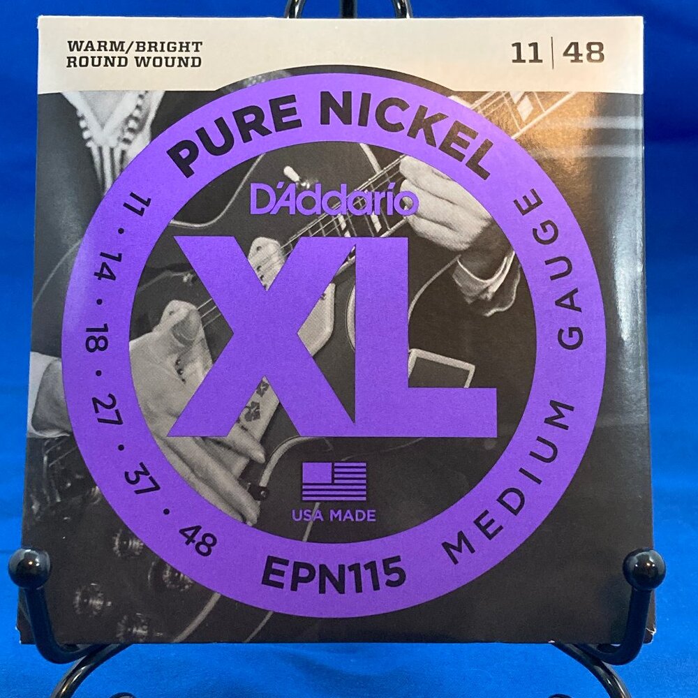 D'Addario XL EPN115 Pure Nickel Electric Guitar Strings 11/48 Medium
